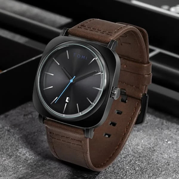 TOMI T-084 Quartz Date Business Class Strap Watch